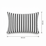 Lot de 2 Coussins d'Appoint Jardin 60x35 cm Rayure Gris Foncé - Premium 270g Déhoussable