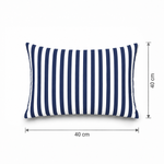 Lot de 2 Coussins d'Appoint Jardin 60x35 cm Rayure Bleu Marine - Premium 270g Déhoussable