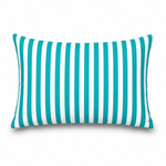 Lot de 2 Coussins d'Appoint Jardin 60x35 cm Rayure Turquoise - Premium 270g Déhoussable