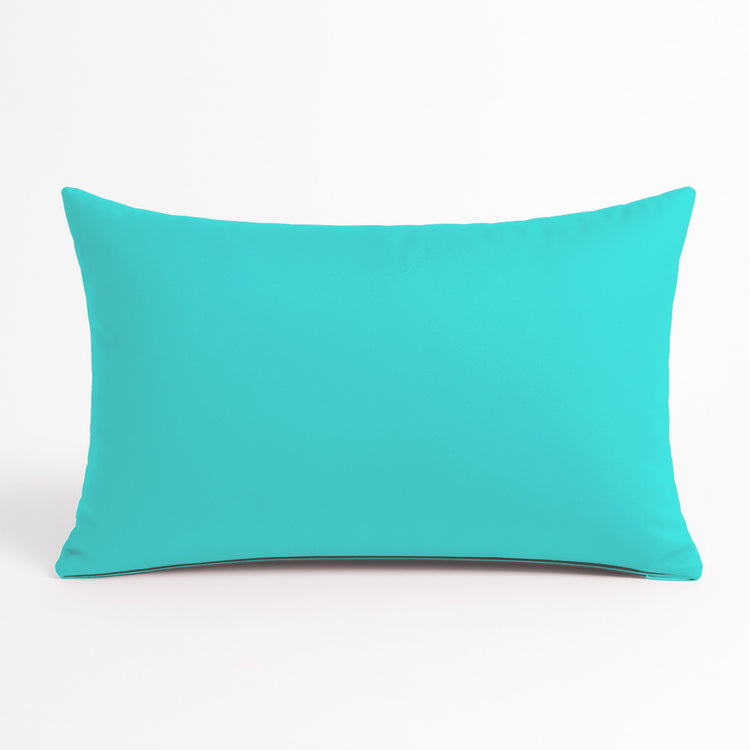 Coussin de décoration extérieur, déhoussable, lot de 2, 60x35cm - Bleu caraïbes - Deco-arts.fr