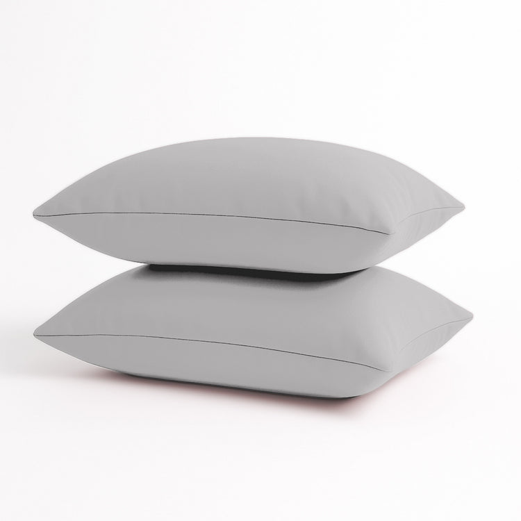 Coussin de décoration extérieur, déhoussable, lot de 2, 60x35cm - Gris galet - Deco-arts.fr