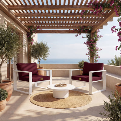 Ensemble Coussins Fauteuil 60x60 Prune - vue principale