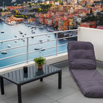 Coussin pour fauteuils et canapés Deco-arts.fr, fauteuil de sol convertible gris foncé, 3 en 1 avec dossier réglable, lit 210x60.