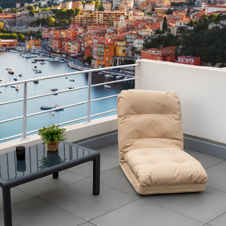 Fauteuil Convertible avec Dossier Réglable à 6 Positions Beige - Deco-arts.fr