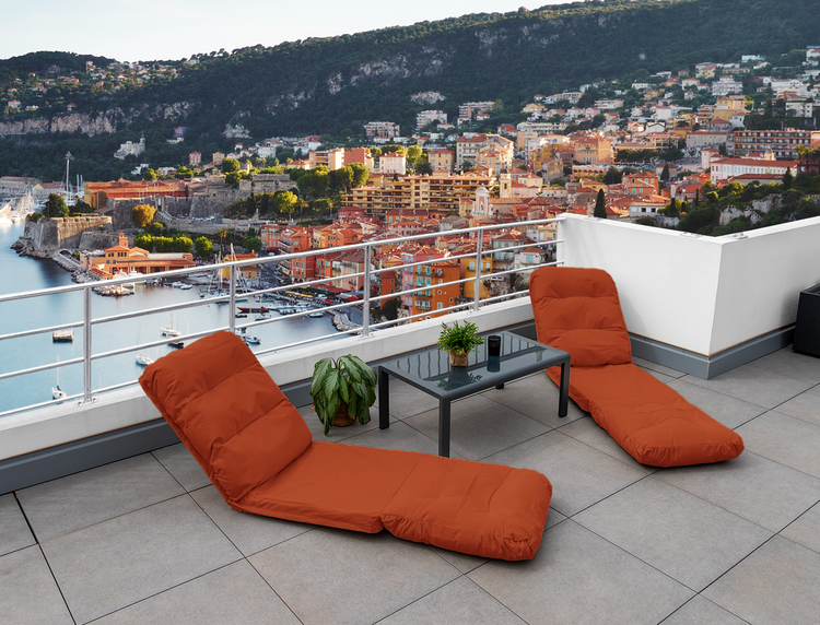 Fauteuil Convertible avec Dossier Réglable à 6 Positions Terracotta - Deco-arts.fr