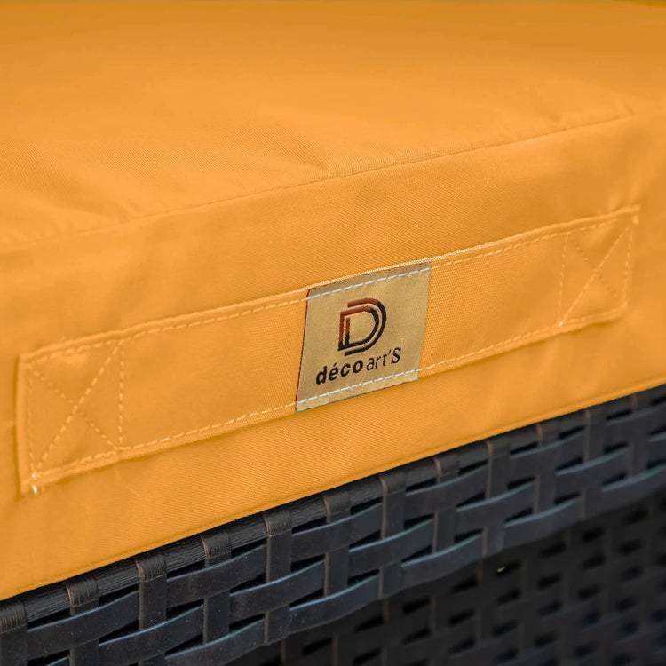 Coussins pour salon de jardin déhoussable 50x50cm Jaune - Deco-arts.fr