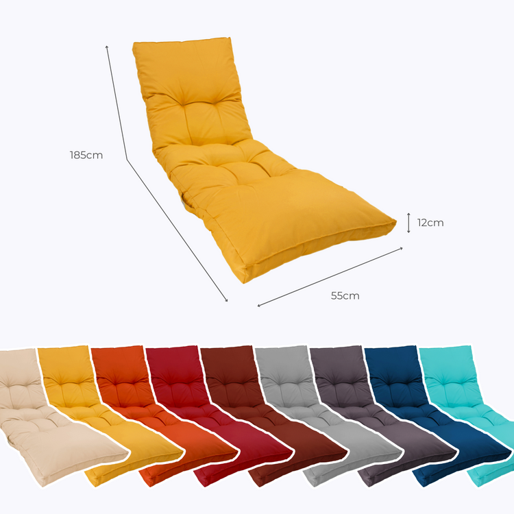 Coussin bain de soleil 185 x55cm Jaune miel - Deco-arts.fr