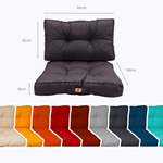 Ensemble de coussins capitonnés gris carbone 50x50 cm, épais et moelleux pour fauteuils et canapés, avec assise et dossier.