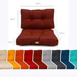 Ensemble de coussins capitonnés terracotta 60x60 cm, épais 15 cm, moelleux, pour fauteuils et canapés, décoration élégante.