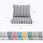 Coussins pour fauteuils et canapés Deco-arts.fr, ensemble de 50x50 cm, rayures gris foncé, assise et dossier, tissu 270g.