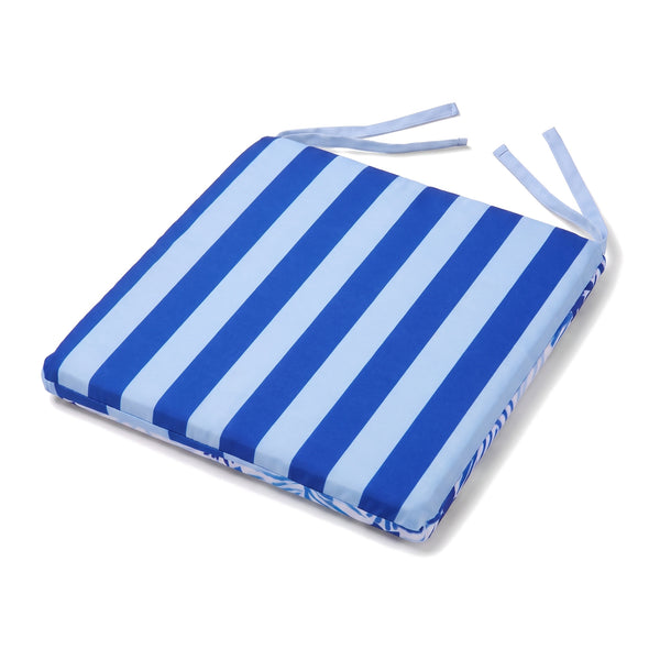 Cojín de silla 35x35 Motivo Follaje Azul, reverso