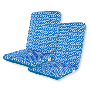 Lot de 2 Coussins Chaise Haut Dossier 95x40 - Motif Géométrique Vert (Confort 5cm)