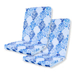 Lot de 2 Coussins pour chaises 95 x 40 cm motif feuillage Bleu - Deco-arts.fr