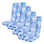 Lot de 4 Coussins pour chaises 95 x 40 cm motif feuillage Bleu - Deco-arts.fr