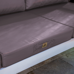 Ensemble de coussins de salon de jardin 50x50 cm gris carbone, déhoussables et anti-UV pour fauteuils et canapés.