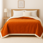 Plaid Sherpa Flanelle 480GSM 200x240 Terracotta DECO ARTS - Deco-arts.fr