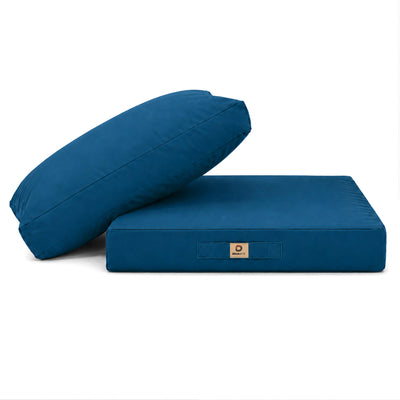 Conjunto de Cojines para Salón de Jardín 60x70 Azul Petróleo - Con Funda Extraíble & Anti-UV (Asiento + Respaldo)