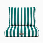 Ensemble Coussins Chaise Jardin 40x40 Rayure Verte - Premium 270g (Assise + Dossier)