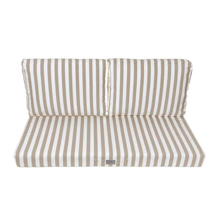 Coussins pour salon de jardin déhoussable 100x50cm - Rayure Beige - Deco-arts.fr