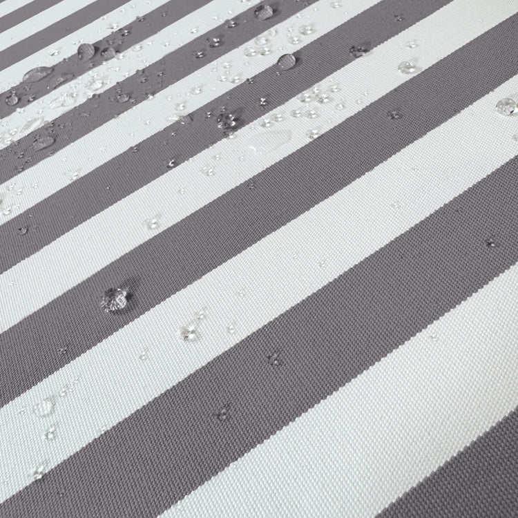 Ensemble de 3 coussins pour salon de jardin, gris foncé rayé, 100x50 cm, pour fauteuils et canapés, en tissu 270g.