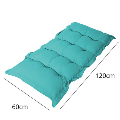 Coussin capitonné Confort Intérieur Extérieur 120x60cm - Bleu Caraïbes - Deco-arts.fr
