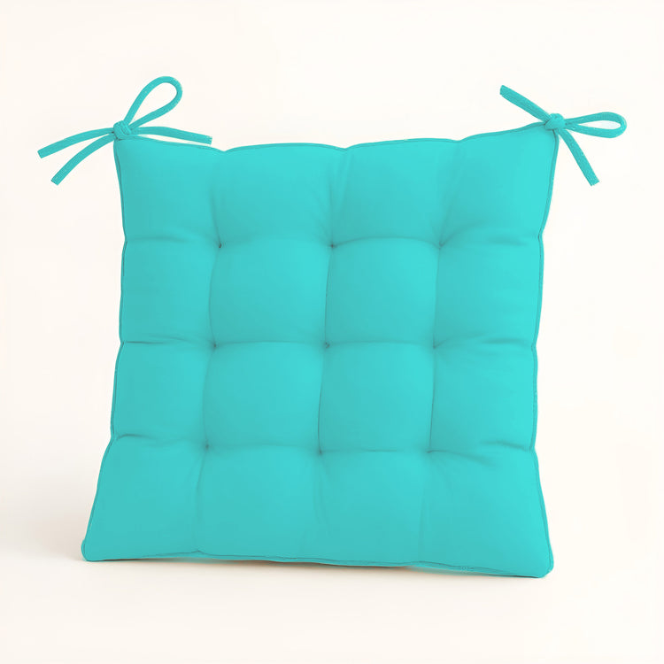 Lot de 4 Galettes de chaise 40 x 40 cm - Bleu Caraïbes - Deco-arts.fr