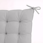 Coussins pour fauteuils et canapés, lot de 4 galettes de chaise 40x40 cm gris clair, déperlantes avec attaches, pour intérieur et extérieur