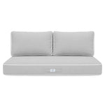 Ensemble Coussins Premium 100x50 Gris Clair - 1 Assise + 2 Dossiers (Épais 12cm & Passepoil)