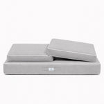 Ensemble Coussins Premium 100x50 Gris Clair - 1 Assise + 2 Dossiers (Épais 12cm & Passepoil)