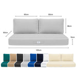 Ensemble Coussins Premium 120x60 Gris Clair - 1 Assise + 2 Dossiers (Épais 12cm & Passepoil)