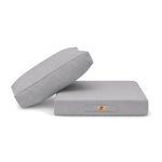 Ensemble Coussins Salon Jardin 50x50 Gris Galet - Déhoussable & Anti-UV (Assise + Dossier)