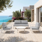 Ensemble Coussins Salon Jardin 50x50 Gris Galet - Déhoussable & Anti-UV (Assise + Dossier)