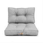 Ensemble Coussins Capitonné 50x50 Gris Galet - Épais 15cm & Moelleux (Assise + Dossier)
