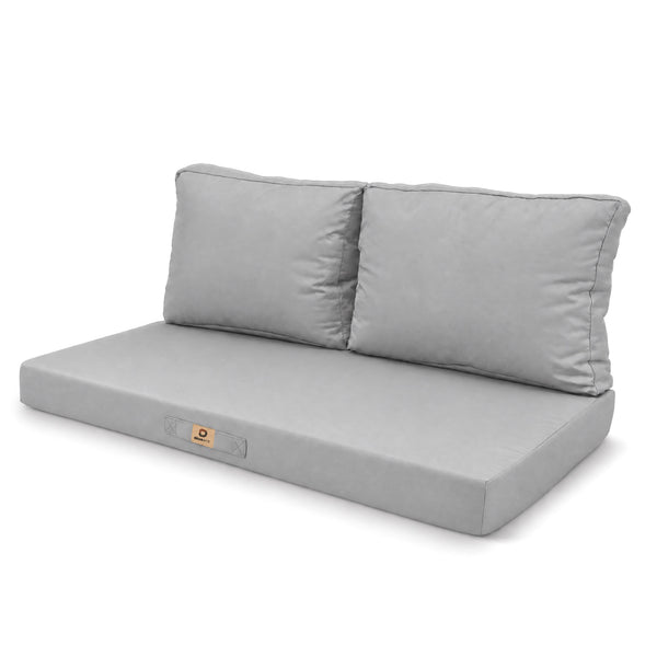 Conjunto de Cojines para Salón de Jardín 100x50 Gris Guijarro - Con Funda Extraíble & Anti-UV (1 Asiento + 2 Respaldos)