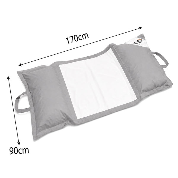 Puf Flotante para Piscina XXL 170x90 Gris Guijarro - Colchoneta de Hamaca con Perlas (Confort Adulto)