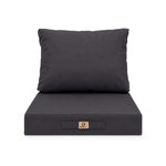 Ensemble Coussins Salon Jardin 50x50 Gris Carbone - Déhoussable & Anti-UV (Assise + Dossier)