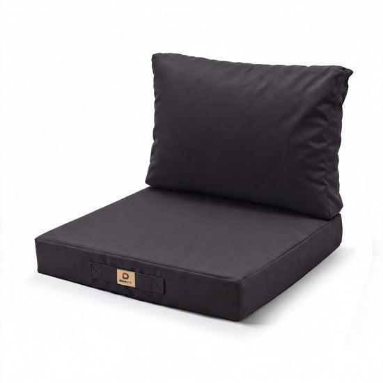 Ensemble Coussins Salon Jardin 50x50 Gris Carbone - Déhoussable & Anti-UV (Assise + Dossier)