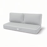 Conjunto de Cojines Premium 100x50 Gris Claro - 1 Asiento + 2 Respaldos (Grueso 12cm & Passepoil)