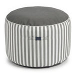 Pouf Rond Rayure Gris Clair - Premium 270g - Hauteur 40cm Diamètre 70cm