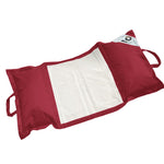 Pouf flottant pour piscine rouge piment, grand modèle XXL 170x90 cm, matelas hamac à billes pour détente extérieure.