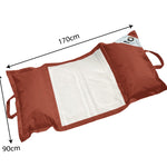 Pouf flottant de piscine XXL terracotta de Deco-arts.fr, matelas hamac à billes pour confort adulte en extérieur.