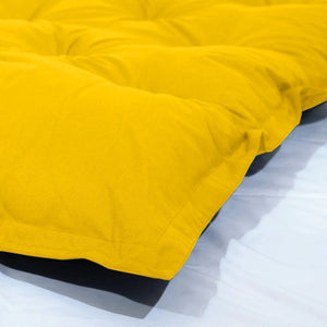 Matelas de Sol XXL 195x100 Jaune - Épais 15cm (Lit d'Appoint & Jeu)