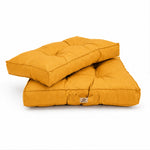 Ensemble Coussins Capitonné 50x50 Jaune - Épais 15cm & Moelleux (Assise + Dossier)