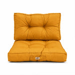 Ensemble Coussins Capitonné 50x50 Jaune - Épais 15cm & Moelleux (Assise + Dossier)