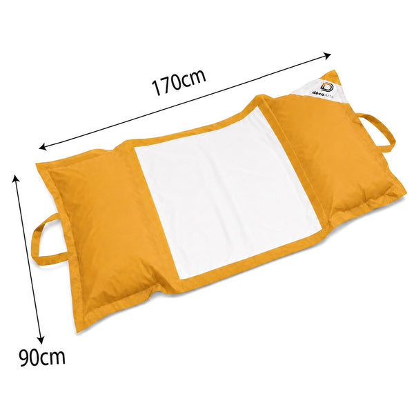 Puf Flotante para Piscina XXL 170x90 Amarillo Miel - Colchoneta de Hamaca con Perlas (Confort Adulto)