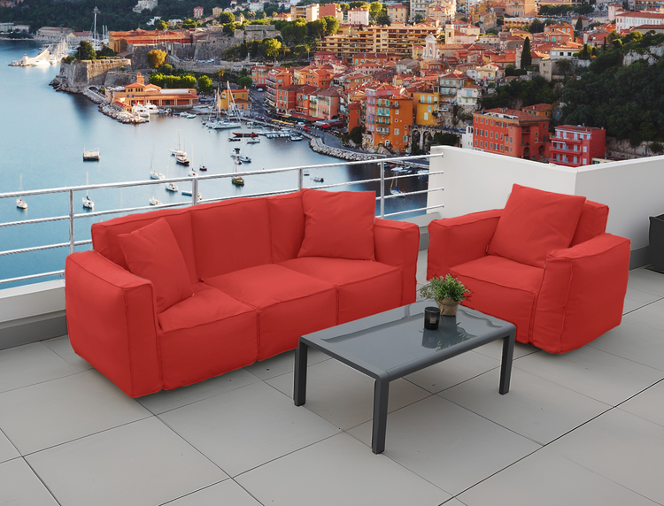Canapé salon de jardin modulable 90x75x65cm Terracotta - Deco-arts.fr