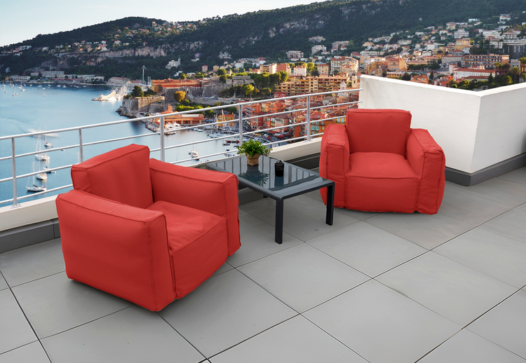 Canapé salon de jardin modulable 90x75x65cm Terracotta - Deco-arts.fr
