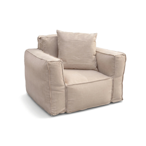 Sillón Modular de Jardín 90x75 Beige - Tejido Olefina & Núcleo Hinchable (Bomba Incluida)