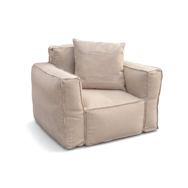Fauteuil Modulable de Jardin 90x75 Beige avec son coussin d'appoint 50x50