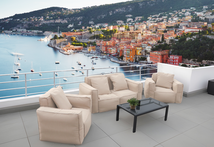 Canapé salon de jardin modulable 90x75x65cm Beige - Deco-arts.fr